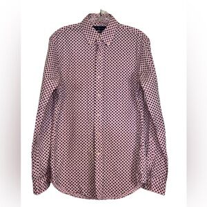 Ralph Lauren Button Down Shirt Men's Size S/P Pink Blue‎ Flower Dots Slim Fit